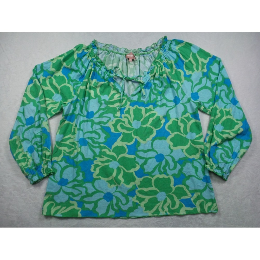 Show Me Your Mumu Top Womens Size XL Green Margo Tunic Off-Shoulder Drawstring